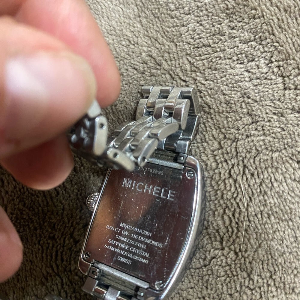 Michele .65 carat diamond and stainless steel mini urban watch - Picture 4 of 6